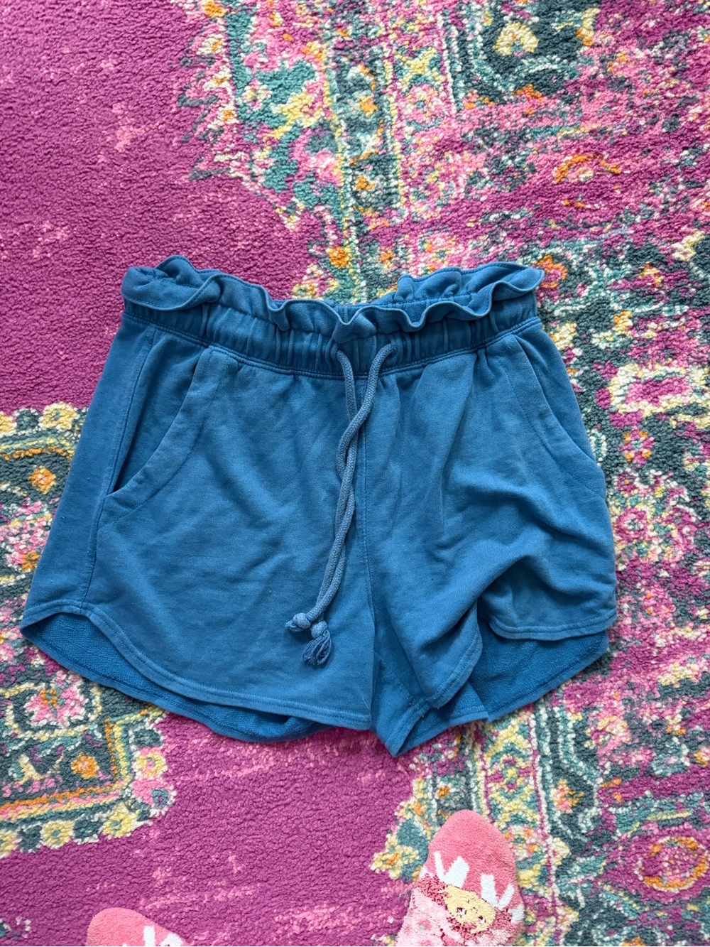 Women’s Blue Drawstring Lounge Shorts